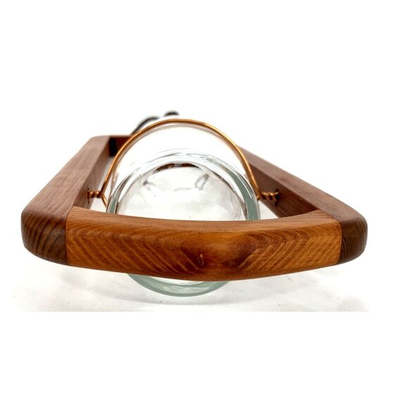 Wood and Glass Terrarium Starter Hanging Vase Plants Succulent Cactus 14" - Picture 10 of 10